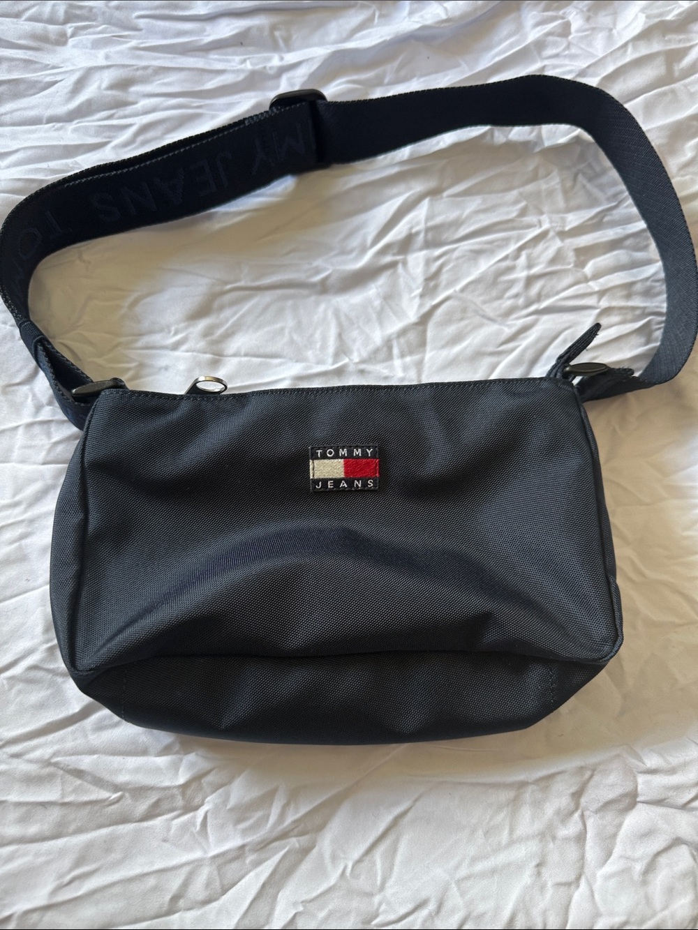 Tommy Hilfiger Navy Blue Mini Crossbody Bag with Signature Patch
